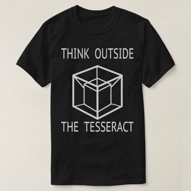 Camiseta Pense Fora Da Novidade Do Tesseract (Frente do Design)