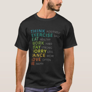 Camiseta Pense na motivação de inspiração de afirmação posi