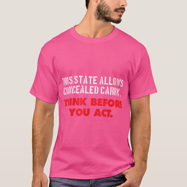 Camiseta Pense no Carregar oculto antes de agir sobre os di (Frente)
