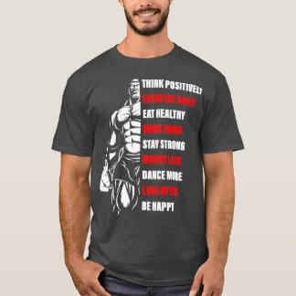 Camiseta Pense no Exercício Positivo de Gym Diário