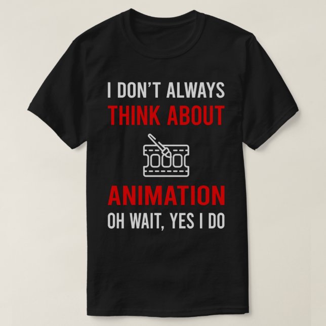 Camiseta Pense sobre animação (Frente do Design)