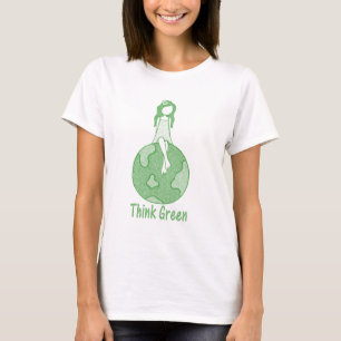 Camiseta Pense verde