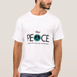 Camiseta Pensem na paz, na antiguerra, na anti-violência