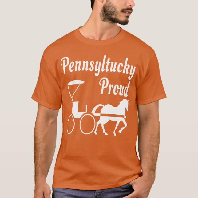 Camiseta Pensilvânia Amish Horse E Buggy Pennsyltucky fu (Frente)