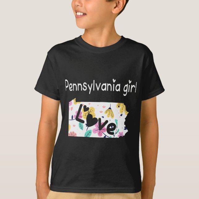 Camiseta Pensilvânia Girl I Love Pennsylvania Home Gift (Frente)