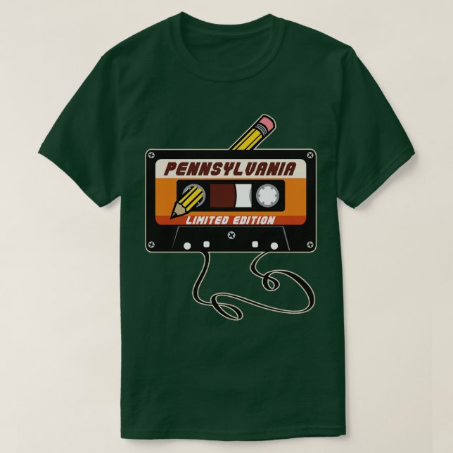 Camiseta Pensilvânia Limited Edition Cassette Tape Vintage (Frente do Design)
