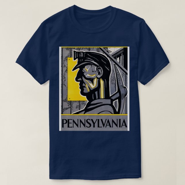 Camiseta Pensilvânia Miner 1936 Isadore Posoff (Frente do Design)