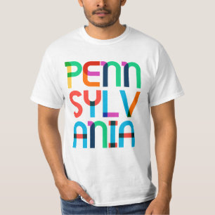 Camiseta Pensilvânia Vintage Retro Pop Art Colorido 80s