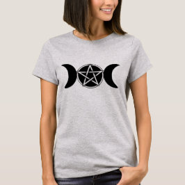 Camiseta Pentáculo da Deusa Lua Tripla Pentagrama Wiccan