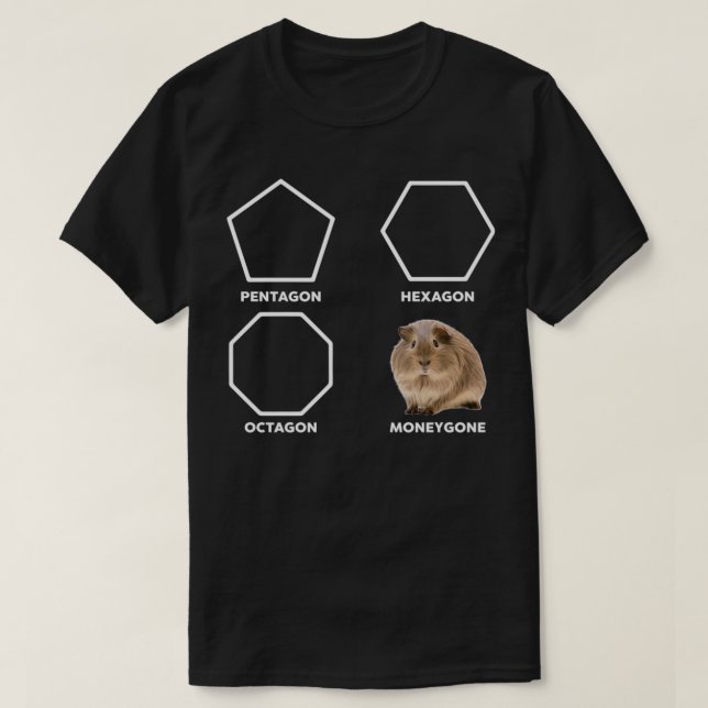 Camiseta Pentágono Hexágono Octagon Moneygo Hamster (Frente do Design)