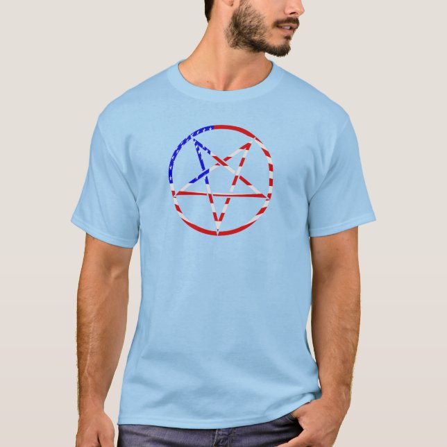 Camiseta pentagram star american flag patriotic (Frente)