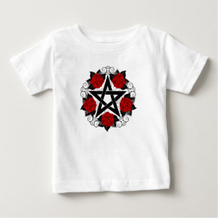 Camiseta Pentagrama com Rosas vermelhas