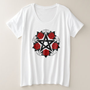 Camiseta Pentagrama com Rosas vermelhas