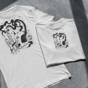 Camiseta Pentagrama Crânio E Cobra