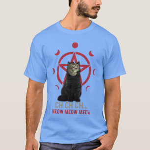 Camiseta Pentagrama de Gato Assustador Terror Party de Hall