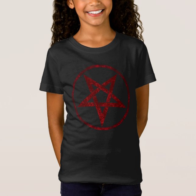 Camiseta Pentagrama do diabo vermelho (Frente)