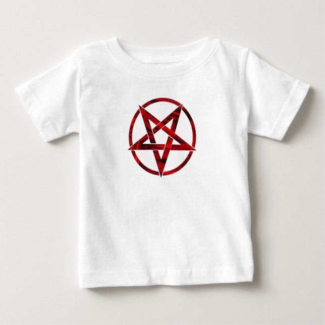 Camiseta Pentagrama do diabo vermelho (Frente)