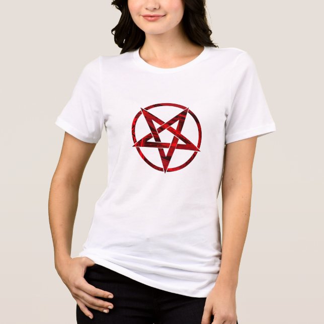 Camiseta Pentagrama do diabo vermelho (Frente)
