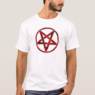 Camiseta Pentagrama do diabo vermelho