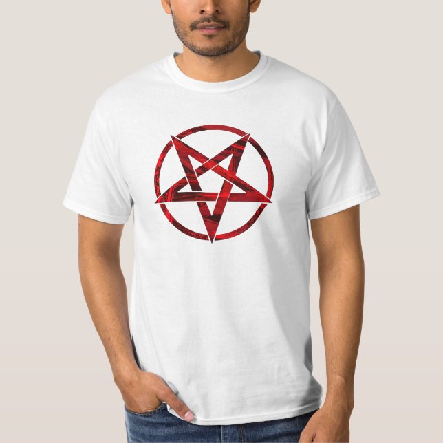 Camiseta Pentagrama do diabo vermelho (Frente)