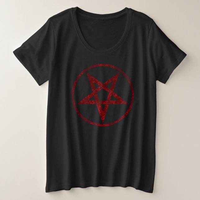 Camiseta Pentagrama do diabo vermelho (Frente do Design)