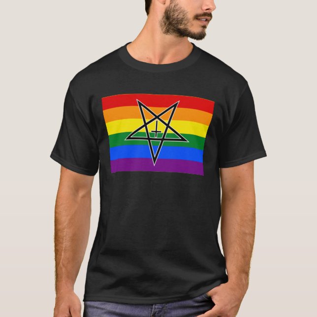 Camiseta Pentagrama do Orgulho LGBTQIA+ (Frente)