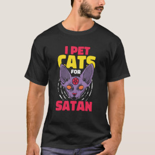 Camiseta Pentagrama oculto e satânico Baphomet Cat Satã Sa