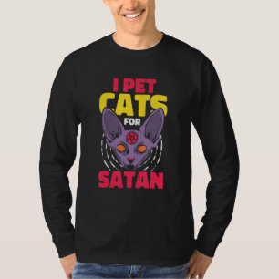 Camiseta Pentagrama oculto e satânico Baphomet Cat Satã Sa