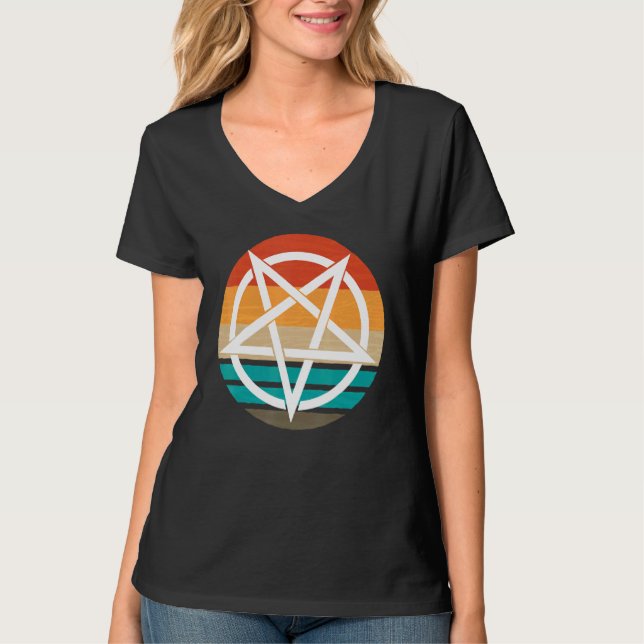 Camiseta Pentagrama Retro 666 (Frente)