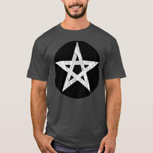 Camiseta Pentagrama (safra branca a preto)