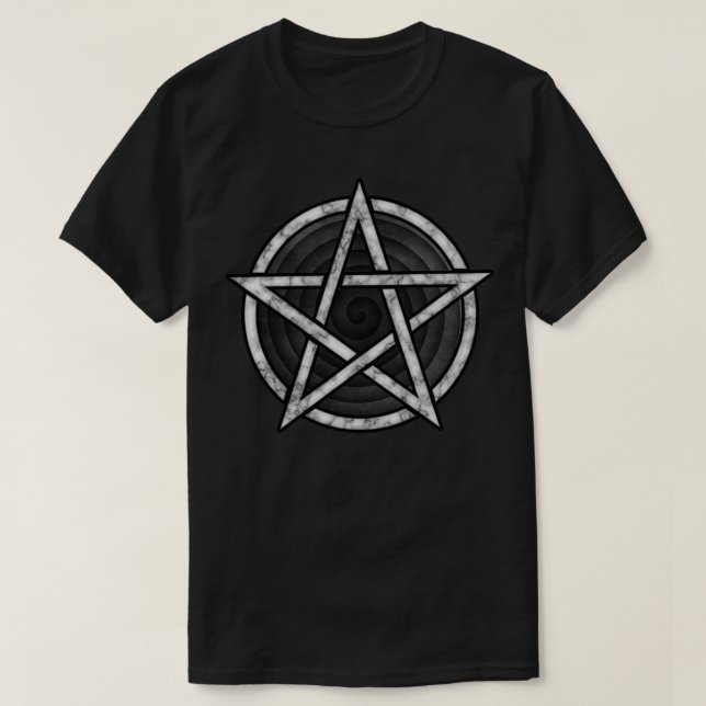 Camiseta Pentagramas de Marble para Proteção (Frente do Design)