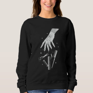 Camiseta Pente à Mão Tesoura Mística Boho Barbeiro Estilist
