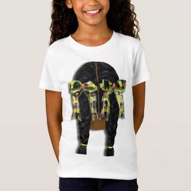 Camiseta Penteado Tranças Com Fitas (Frente)