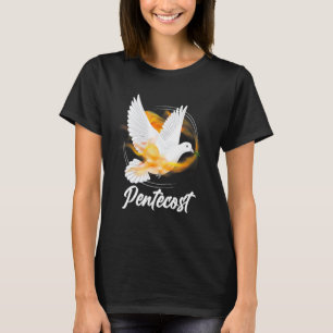Camiseta Pentesecostes Pombas Línguas Fogo Chama Espírito S