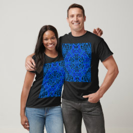 Camiseta Peônia Azul Gráfica Floral Boêmia