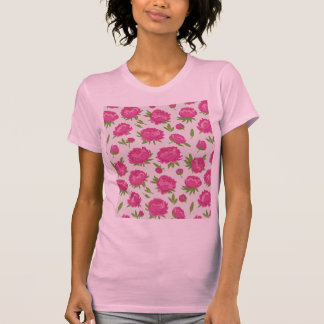 Camiseta Peônias cor-de-rosa