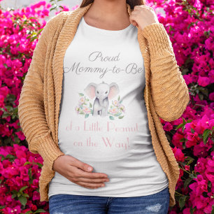 Camiseta Peônias de Bebê Elefante, Mamãe Eucalipto Para Ser
