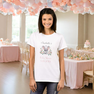 Camiseta Peônias de Elefante Bebê, Chuveiro de Bebê Eucalip