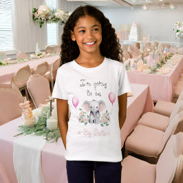 Camiseta Peônias de Elefante Bebê, Irmã Mais Velha de Eucal