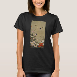 Camiseta Peônias e borboletas pintando o Japão Roupa
