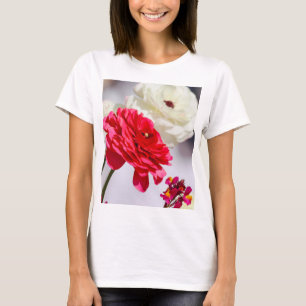 Camiseta Peônias Primavera bonito