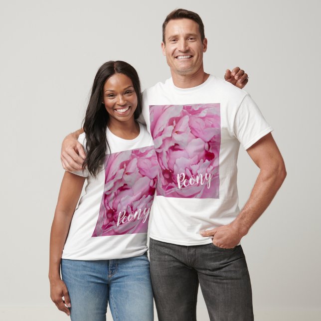 Camiseta Peony Blossom Rosa para amantes de flores e jardin (Unissex)