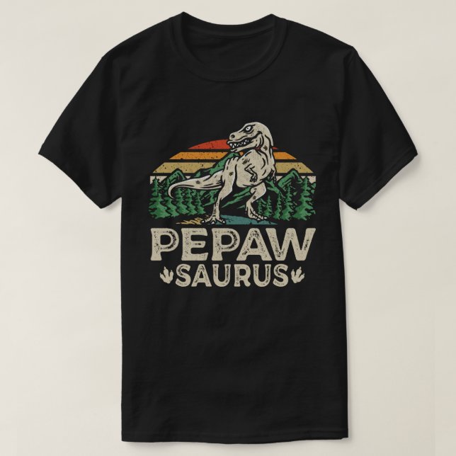 Camiseta Pepawsaurus Dinossaur Avô Dia de os pais Saurus (Frente do Design)