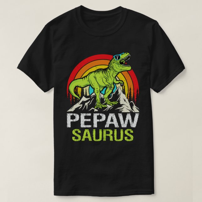 Camiseta Pepawsaurus Dinossaur Avô Dia de os pais Saurus (Frente do Design)