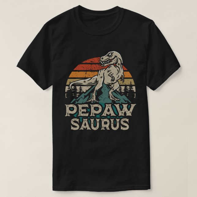 Camiseta Pepawsaurus Dinossaur Avô Dia de os pais Saurus (Frente do Design)