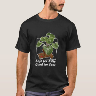 Camiseta Peperomia Cat Safe Plant Sleeping Fluffy Cat Art