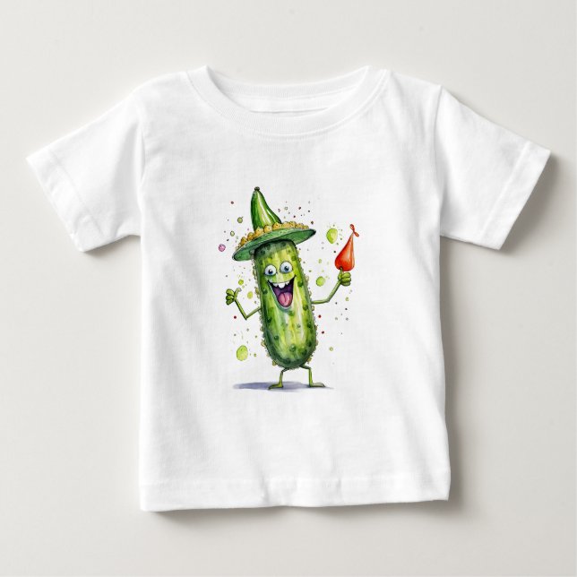 Camiseta Pepinos picantes vestindo chapéus de aniversário (Frente)
