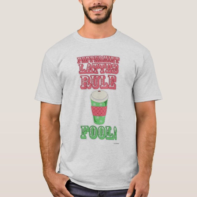 Camiseta Peppermint Latte Engraçado Cartoon Legal Slogan (Frente)