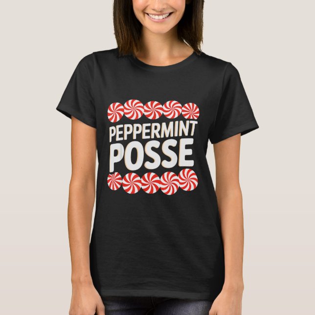 Camiseta Peppermint Sse Festive Christmas Candy Theme Famil (Frente)