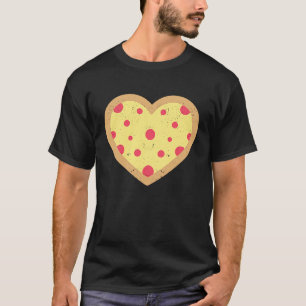Camiseta Pepperoni Pizza Heart Dia de os namorados Italiano